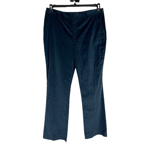 Cinq a Sept Kerry Chenille velvet straight pants blue size 16 - Picture 2 of 8